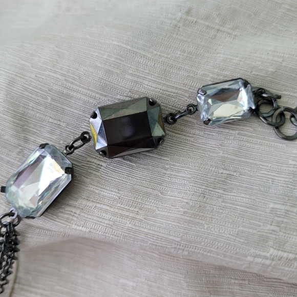 Black Chain with Bold Faceted Stones - Picture 7 of 15